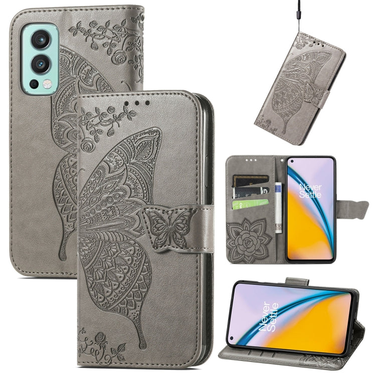 Butterfly Love Flowers Embossed Horizontal Flip Leather Case with Holder & Card Slots & Wallet & Lanyard, For Nokia C01 Plus, For Nokia XR20, For Oukitel C21, For OnePlus Nord 2 5G