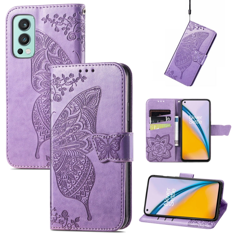 Butterfly Love Flowers Embossed Horizontal Flip Leather Case with Holder & Card Slots & Wallet & Lanyard, For Nokia C01 Plus, For Nokia XR20, For Oukitel C21, For OnePlus Nord 2 5G