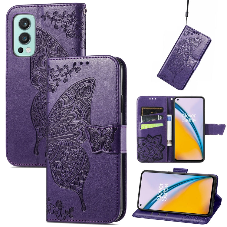 Butterfly Love Flowers Embossed Horizontal Flip Leather Case with Holder & Card Slots & Wallet & Lanyard, For Nokia C01 Plus, For Nokia XR20, For Oukitel C21, For OnePlus Nord 2 5G