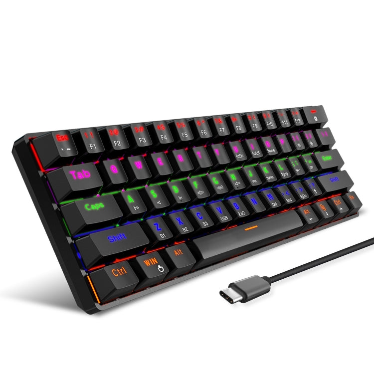 HXSJ L800 61 Keys Bluetooth 5.0 / 2.4G Wireless / Type-C Wired Three Modes Blue Shaft Mechanical Keyboard