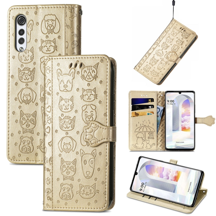 Lovely Cat and Dog Embossing Pattern Horizontal Flip Leather Case , with Holder & Card Slots & Wallet & Cartoon Clasp & Lanyard, For Google Pixel 5a 5G, For LG Velvet 2 Pro, For Motorola Edge 20 Pro, For OPPO Reno6 Z