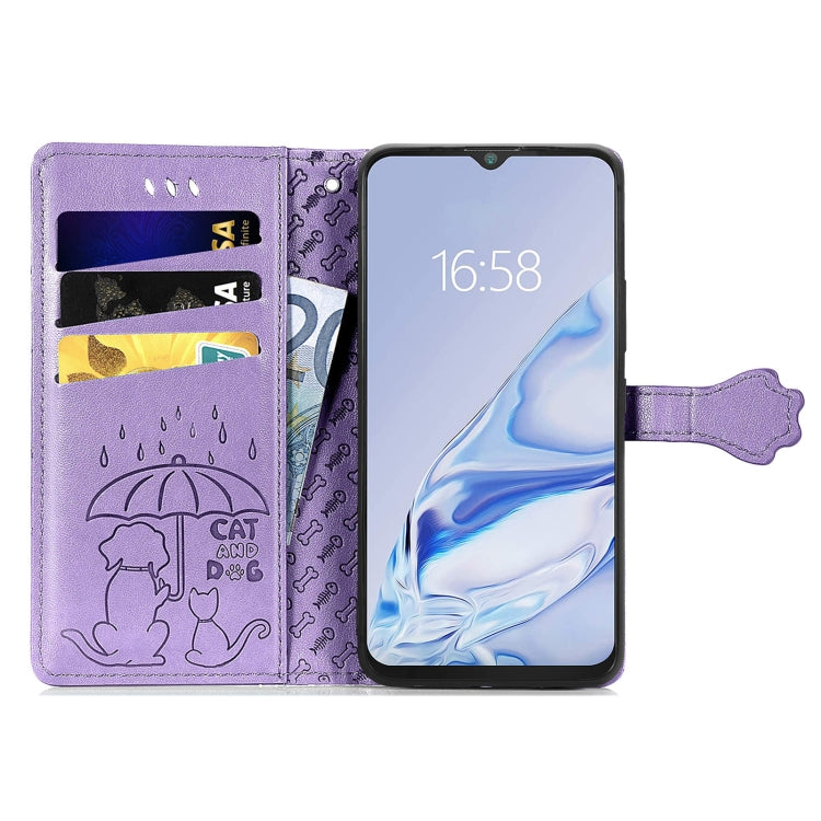 Lovely Cat and Dog Embossing Pattern Horizontal Flip Leather Case , with Holder & Card Slots & Wallet & Cartoon Clasp & Lanyard