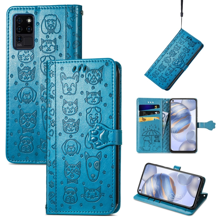 Lovely Cat and Dog Embossing Pattern Horizontal Flip Leather Case , with Holder & Card Slots & Wallet & Cartoon Clasp & Lanyard, For CUBOT Note 20, For Oukitel C21, For OnePlus Nord 2 5G