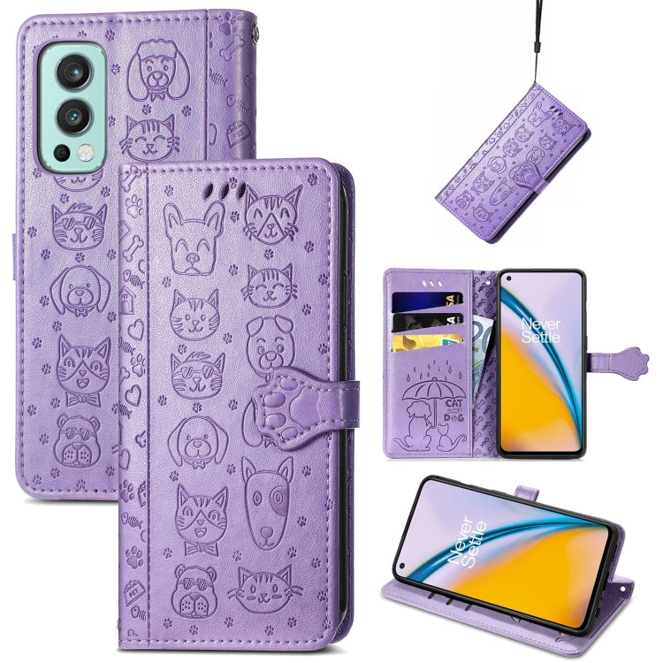 Lovely Cat and Dog Embossing Pattern Horizontal Flip Leather Case , with Holder & Card Slots & Wallet & Cartoon Clasp & Lanyard, For CUBOT Note 20, For Oukitel C21, For OnePlus Nord 2 5G