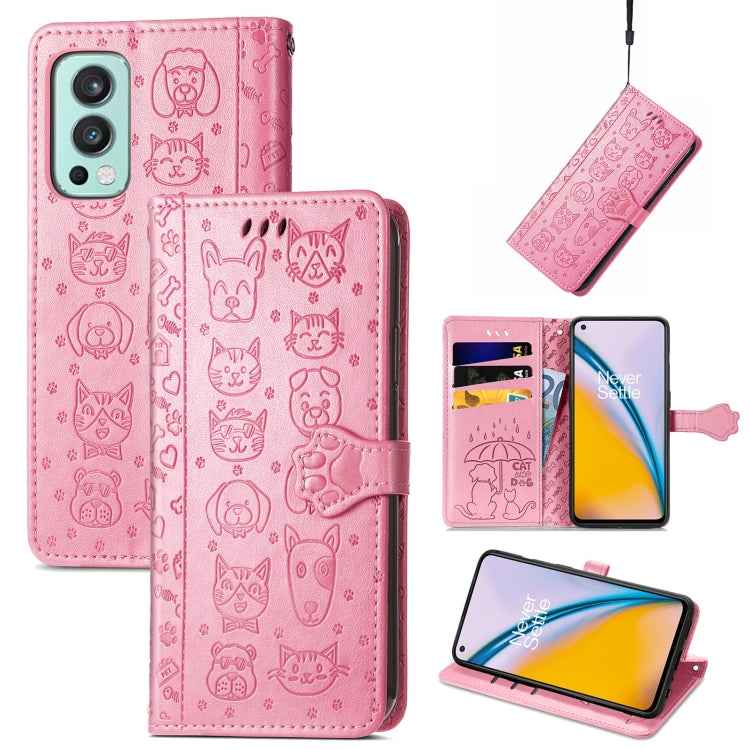 Lovely Cat and Dog Embossing Pattern Horizontal Flip Leather Case , with Holder & Card Slots & Wallet & Cartoon Clasp & Lanyard, For CUBOT Note 20, For Oukitel C21, For OnePlus Nord 2 5G