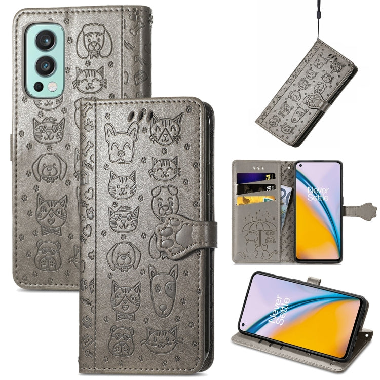 Lovely Cat and Dog Embossing Pattern Horizontal Flip Leather Case , with Holder & Card Slots & Wallet & Cartoon Clasp & Lanyard, For CUBOT Note 20, For Oukitel C21, For OnePlus Nord 2 5G