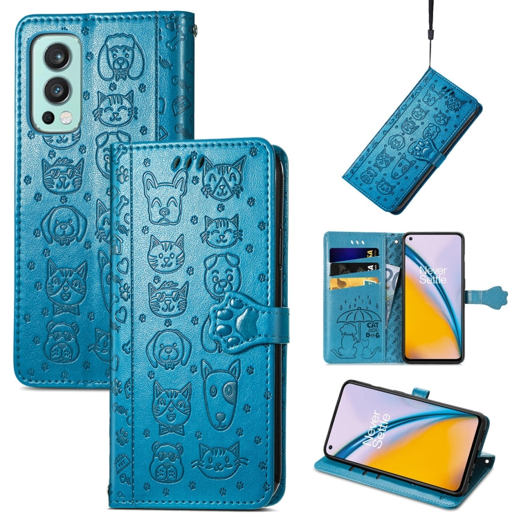 Lovely Cat and Dog Embossing Pattern Horizontal Flip Leather Case , with Holder & Card Slots & Wallet & Cartoon Clasp & Lanyard, For CUBOT Note 20, For Oukitel C21, For OnePlus Nord 2 5G