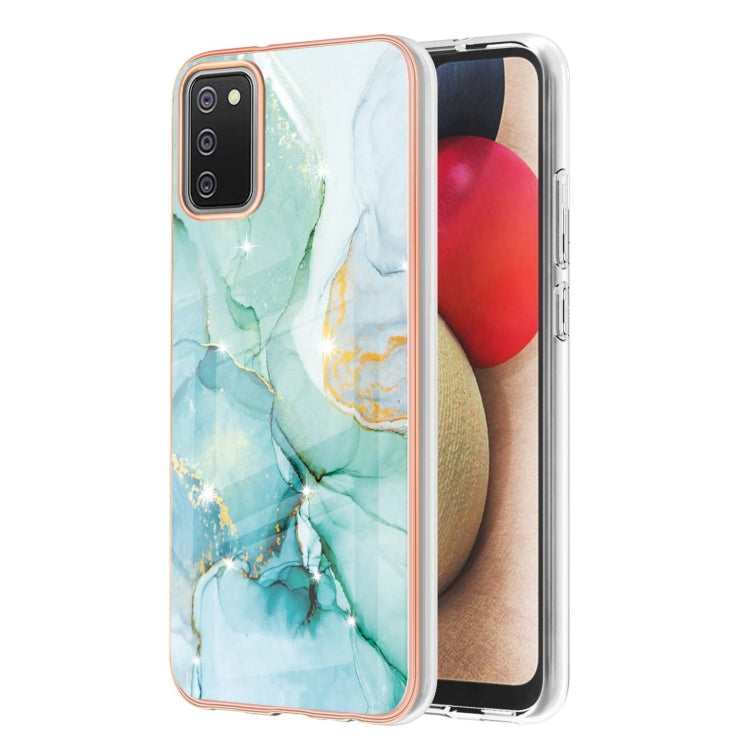 Electroplating Marble Pattern Dual-side IMD TPU Shockproof Case, For Samsung Galaxy A02s EU Version