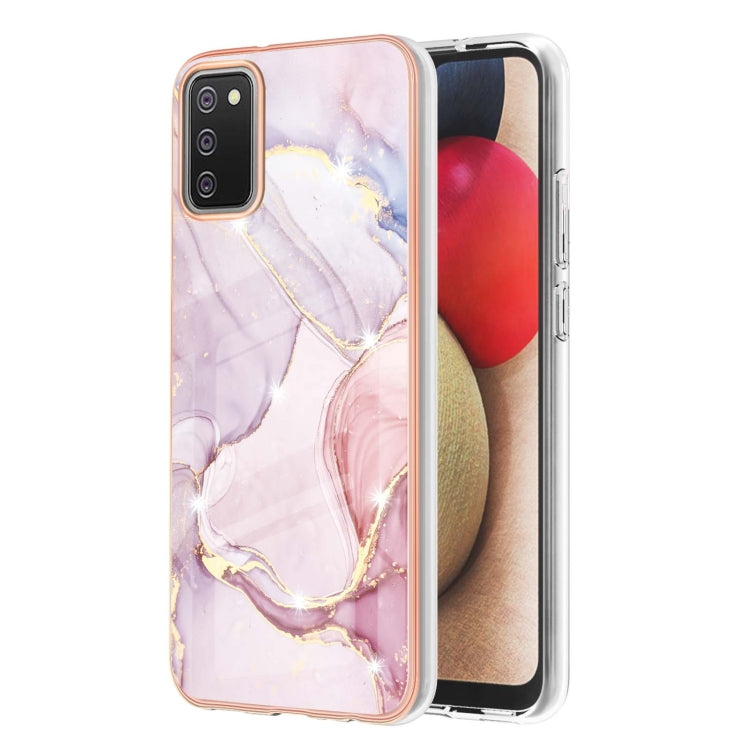 Electroplating Marble Pattern Dual-side IMD TPU Shockproof Case, For Samsung Galaxy A02s EU Version