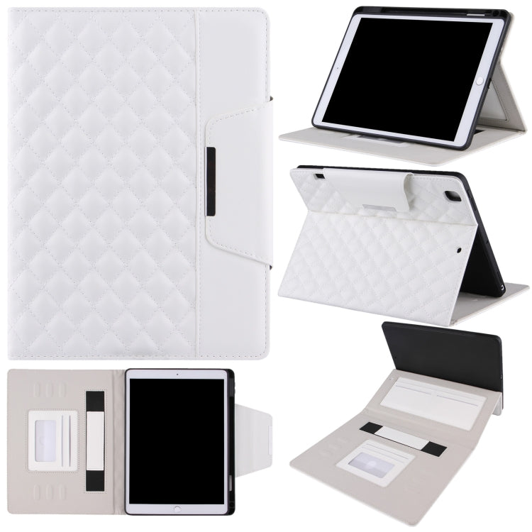 Checkered Pattern Horizontal Flip Leather Case with Holder & Card Slots & Hand Strap, For iPad 10.2 (2021 / 2020 / 2019), For iPad Pro 11 (2021 / 2020 / 2018), For iPad mini 5 / 4, For iPad 9.7 (2018 / 2017)