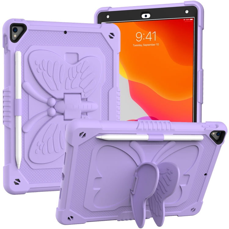 Pure Color PC + Silicone Anti-drop Protective Case with Butterfly Shape Holder & Pen Slot, For iPad 9.7 2018 & 2017 / Pro 9.7 inch / Air 2 / 6, For iPad 10.2 2021 & 2020 & 2019 / Air 3 10.5 inch, For iPad mini 6 2021 / mini 2024