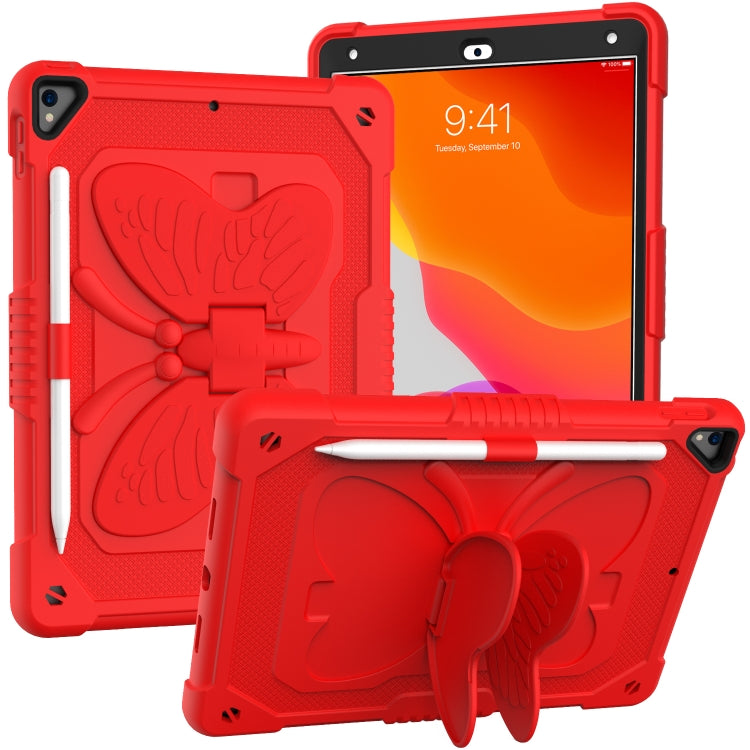 Pure Color PC + Silicone Anti-drop Protective Case with Butterfly Shape Holder & Pen Slot, For iPad 9.7 2018 & 2017 / Pro 9.7 inch / Air 2 / 6, For iPad 10.2 2021 & 2020 & 2019 / Air 3 10.5 inch, For iPad mini 6 2021 / mini 2024