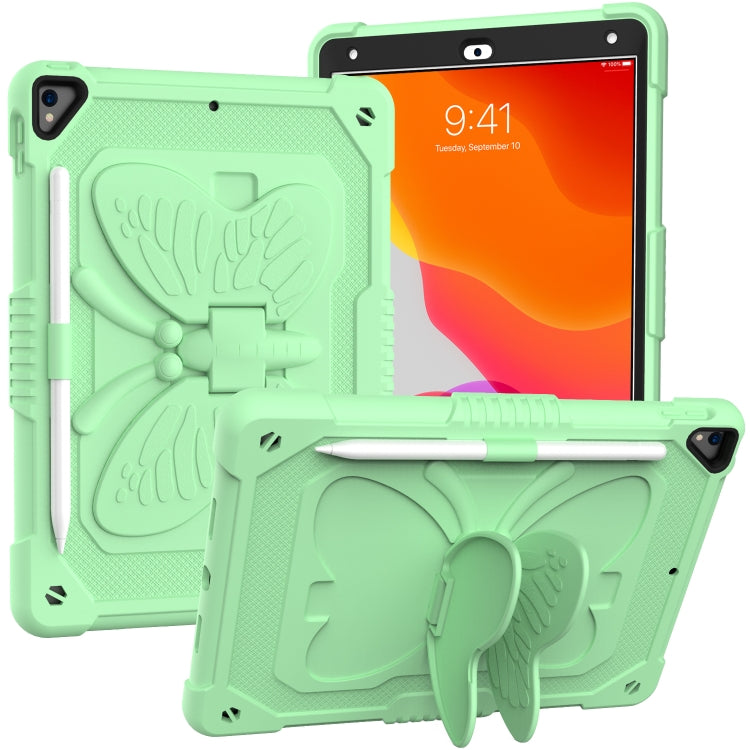 Pure Color PC + Silicone Anti-drop Protective Case with Butterfly Shape Holder & Pen Slot, For iPad 9.7 2018 & 2017 / Pro 9.7 inch / Air 2 / 6, For iPad 10.2 2021 & 2020 & 2019 / Air 3 10.5 inch, For iPad mini 6 2021 / mini 2024