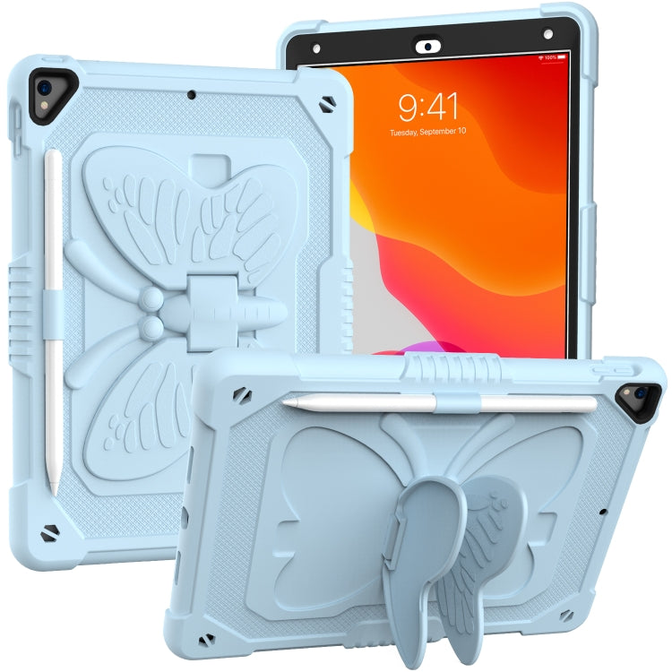 Pure Color PC + Silicone Anti-drop Protective Case with Butterfly Shape Holder & Pen Slot, For iPad 9.7 2018 & 2017 / Pro 9.7 inch / Air 2 / 6, For iPad 10.2 2021 & 2020 & 2019 / Air 3 10.5 inch, For iPad mini 6 2021 / mini 2024