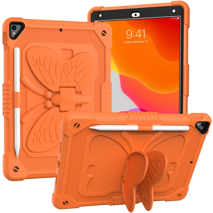 Pure Color PC + Silicone Anti-drop Protective Case with Butterfly Shape Holder & Pen Slot, For iPad 9.7 2018 & 2017 / Pro 9.7 inch / Air 2 / 6, For iPad 10.2 2021 & 2020 & 2019 / Air 3 10.5 inch, For iPad mini 6 2021 / mini 2024