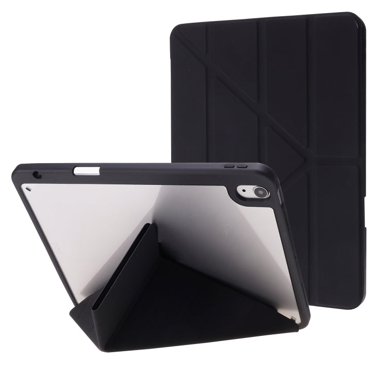 Deformation Transparent Acrylic Horizontal Flip PU Leather Case with Multi-folding Holder & Sleep / Wake-up Function & Pen Slot, For iPad Air 2022 / 2020 10.9, For iPad Pro 11.0 2021 / 2020 / 2018, For iPad 9.7 2017 / 2018 / Pro 9.7