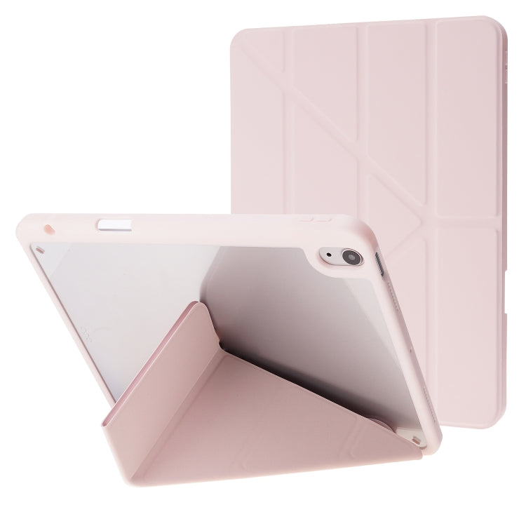 Deformation Transparent Acrylic Horizontal Flip PU Leather Case with Multi-folding Holder & Sleep / Wake-up Function & Pen Slot, For iPad Air 2022 / 2020 10.9, For iPad Pro 11.0 2021 / 2020 / 2018, For iPad 9.7 2017 / 2018 / Pro 9.7