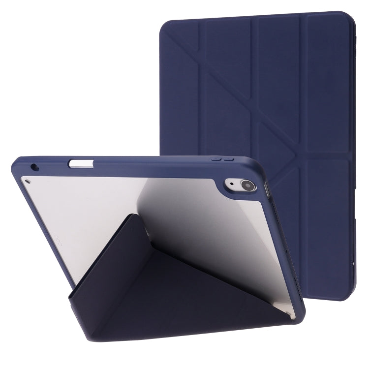 Deformation Transparent Acrylic Horizontal Flip PU Leather Case with Multi-folding Holder & Sleep / Wake-up Function & Pen Slot, For iPad Air 2022 / 2020 10.9, For iPad Pro 11.0 2021 / 2020 / 2018, For iPad 9.7 2017 / 2018 / Pro 9.7