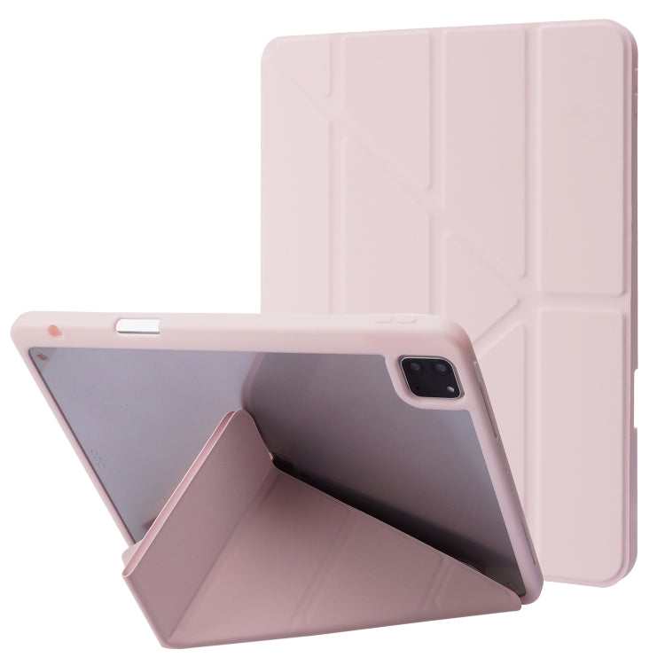 Deformation Transparent Acrylic Horizontal Flip PU Leather Case with Multi-folding Holder & Sleep / Wake-up Function & Pen Slot, For iPad Air 2022 / 2020 10.9, For iPad Pro 11.0 2021 / 2020 / 2018, For iPad 9.7 2017 / 2018 / Pro 9.7