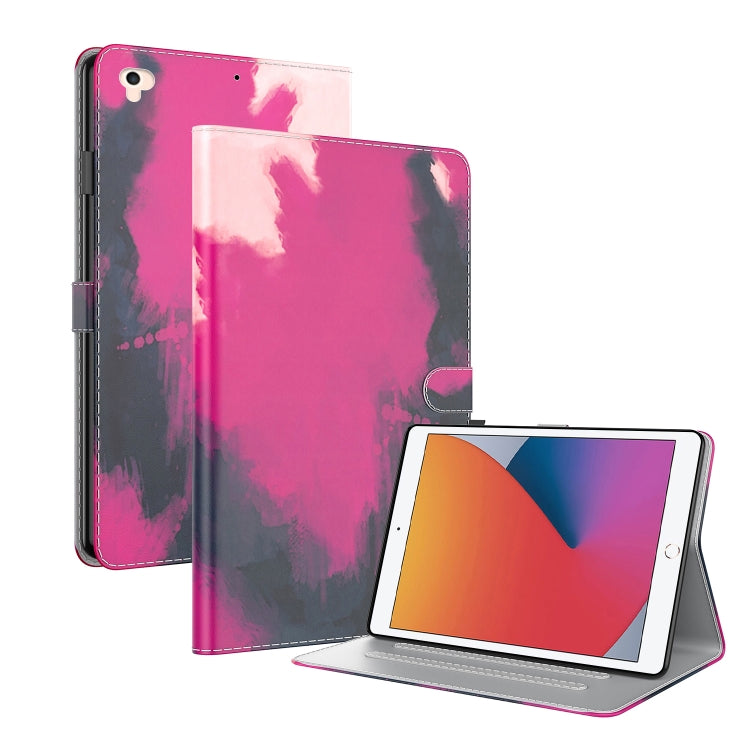 Watercolor Pattern Skin Feel Magnetic Horizontal Flip PU Leather Case with Holder & Card Slots & Photo Frame & Sleep / Wake-up Function, For iPad 9.7 (2018 & 2017) / Air 2 / Air
