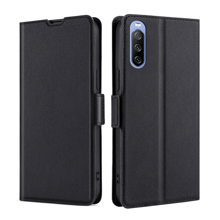 Ultra-thin Voltage Side Buckle PU + TPU Horizontal Flip Leather Case with Holder & Card Slot, For Sony Xperia 10 III