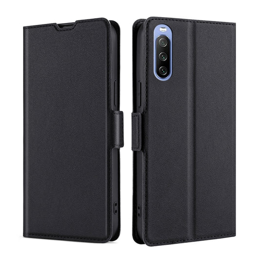 Ultra-thin Voltage Side Buckle PU + TPU Horizontal Flip Leather Case with Holder & Card Slot, For Sony Xperia 10 III