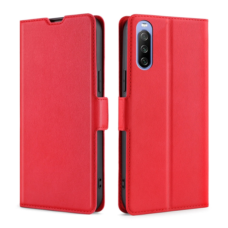 Ultra-thin Voltage Side Buckle PU + TPU Horizontal Flip Leather Case with Holder & Card Slot, For Sony Xperia 10 III