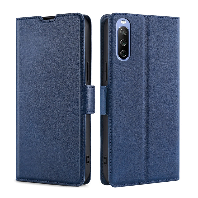 Ultra-thin Voltage Side Buckle PU + TPU Horizontal Flip Leather Case with Holder & Card Slot, For Sony Xperia 10 III