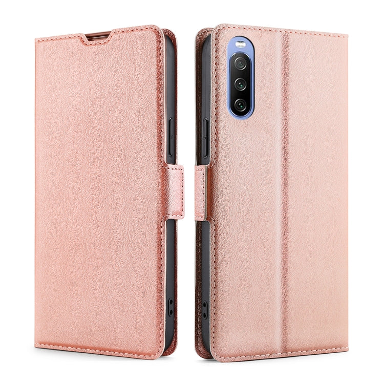 Ultra-thin Voltage Side Buckle PU + TPU Horizontal Flip Leather Case with Holder & Card Slot, For Sony Xperia 10 III
