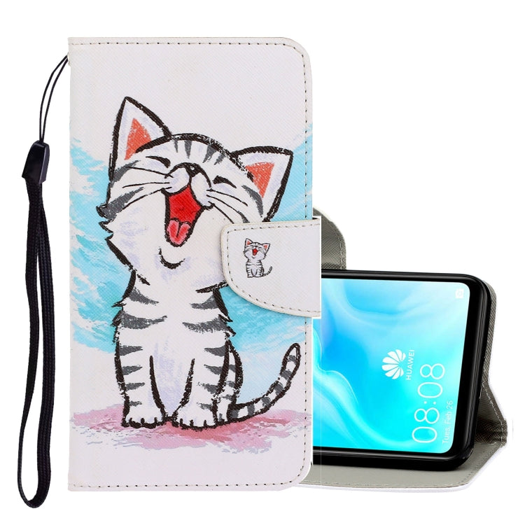 3D Colored Drawing Horizontal Flip PU Leather Case with Holder & Card Slots & Wallet, For Huawei P30 Lite