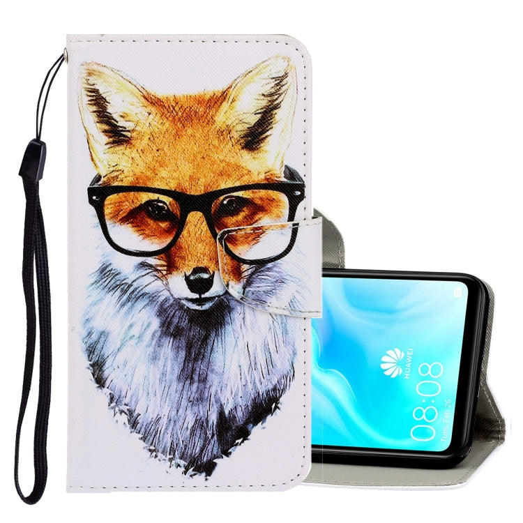 3D Colored Drawing Horizontal Flip PU Leather Case with Holder & Card Slots & Wallet, For Huawei P30 Lite