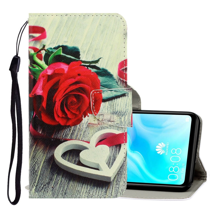 3D Colored Drawing Horizontal Flip PU Leather Case with Holder & Card Slots & Wallet, For Huawei P30 Lite