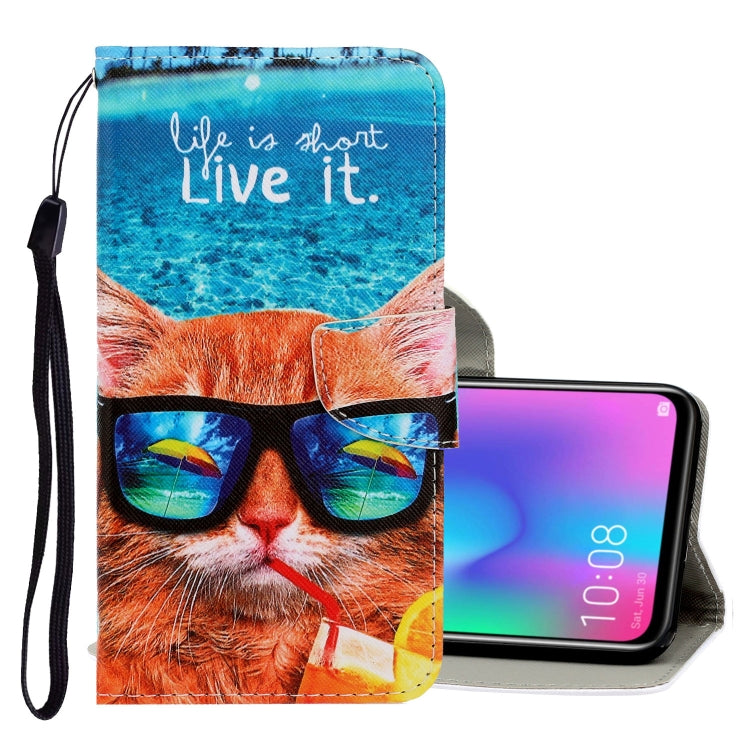 3D Colored Drawing Horizontal Flip PU Leather Case with Holder & Card Slots & Wallet