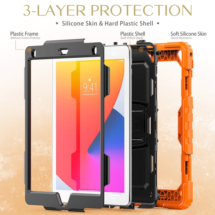 Shockproof Colorful Silicone + Black PC Tablet Protective Case with Holder & Shoulder Strap, For iPad 9.7 2018 / 2017, For Samsung Galaxy Tab A7 2020 T500