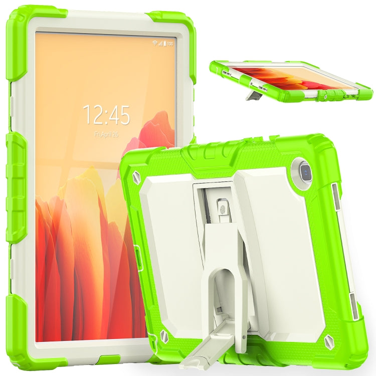 Shockproof Colorful Silicone + Beige PC Tablet Protective Case with Holder & Shoulder Strap, For iPad 9.7 2018 / 2017, For Samsung Galaxy Tab A7 2020 T500