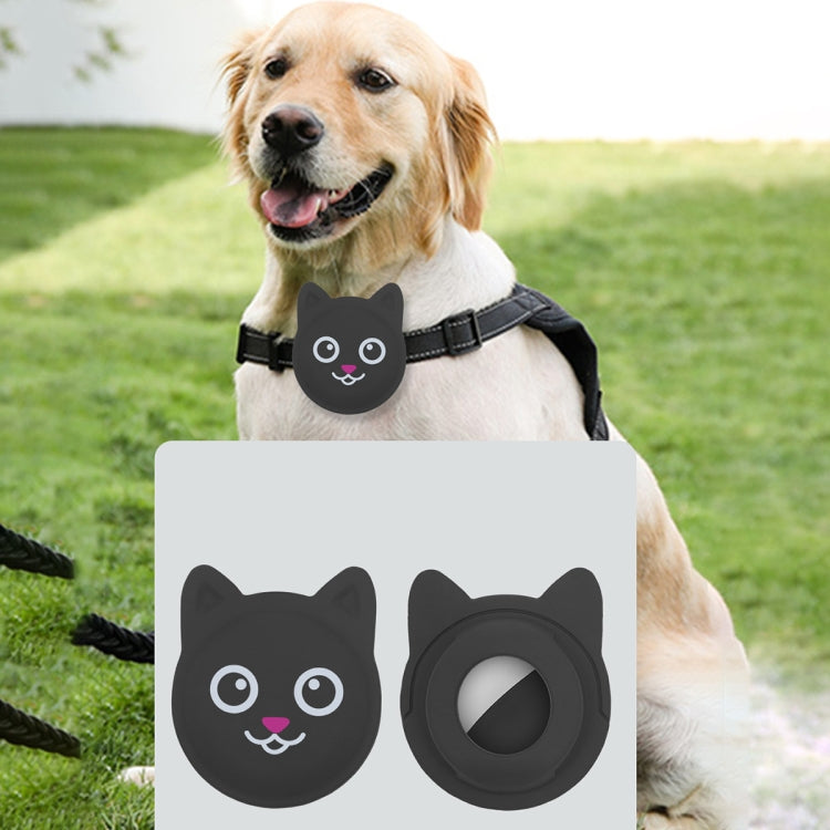 Cute Cartoon Pet Collar Anti-lost Tracker Silicone Case For AirTag, Serious Face, Naughty Smiley, Hanhan Smiley