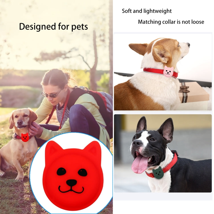 Cute Cartoon Pet Collar Anti-lost Tracker Silicone Case For AirTag, Serious Face, Naughty Smiley, Hanhan Smiley