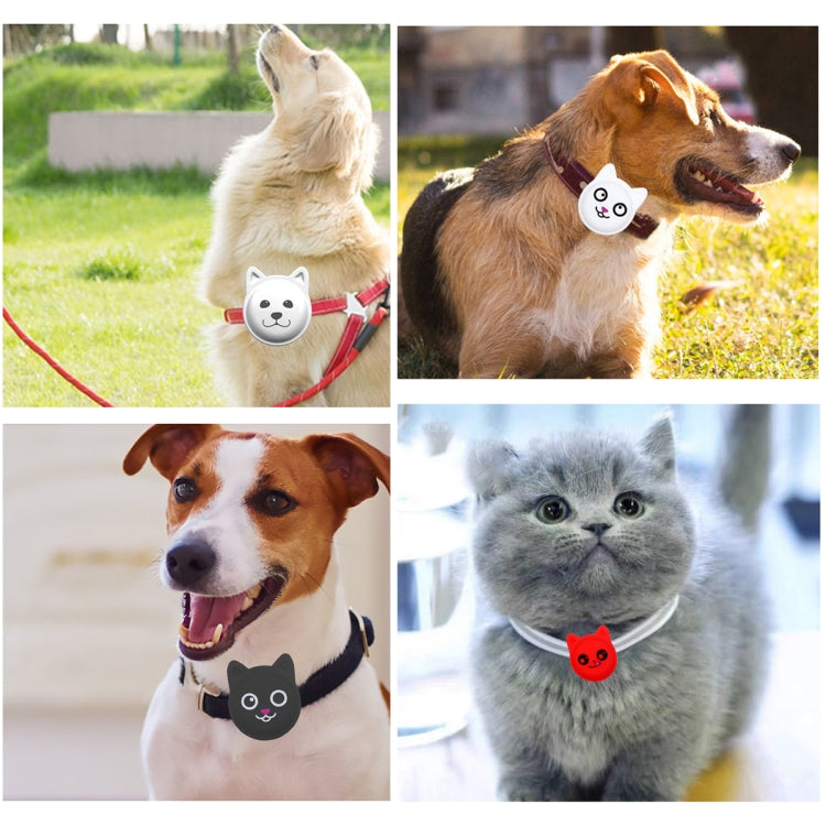 Cute Cartoon Pet Collar Anti-lost Tracker Silicone Case For AirTag, Serious Face, Naughty Smiley, Hanhan Smiley