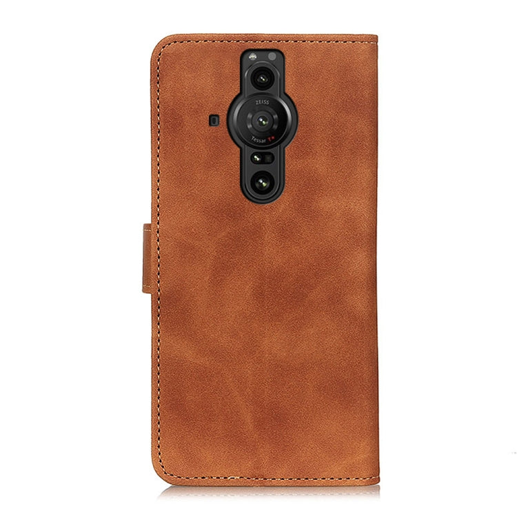 KHAZNEH Retro Texture Horizontal Flip Leather Phone Case, For Sony Xperia Pro-I