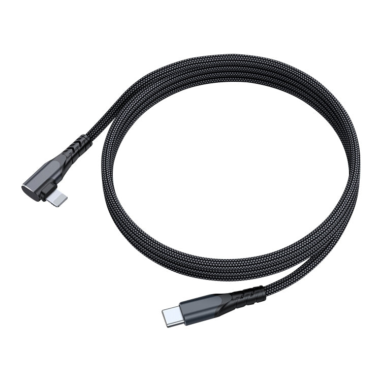 6A PD 20W USB-C / Type-C to 8 Pin Elbow Mobile Phone Data Cable, 1m, 2m