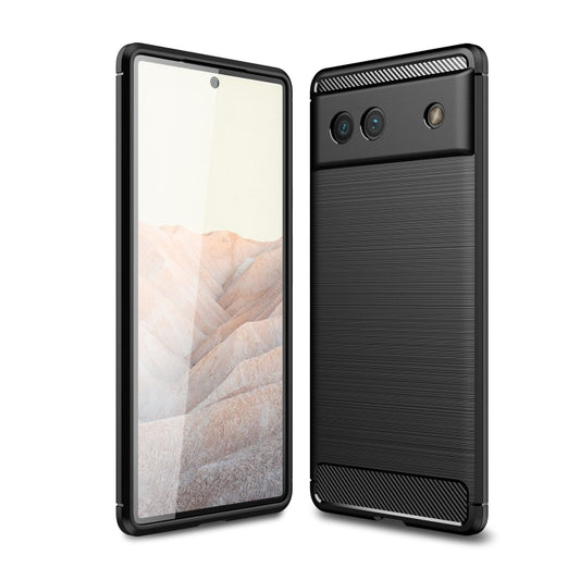 Brushed Carbon Fiber Texture Shockproof TPU Phone Case, For Google Pixel 6a