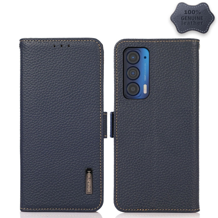 KHAZNEH Side-Magnetic Litchi Genuine Leather RFID Case