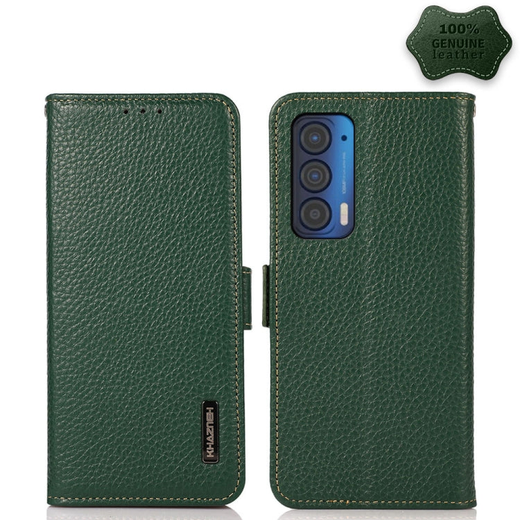 KHAZNEH Side-Magnetic Litchi Genuine Leather RFID Case