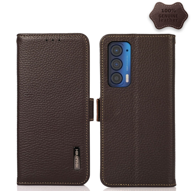 KHAZNEH Side-Magnetic Litchi Genuine Leather RFID Case