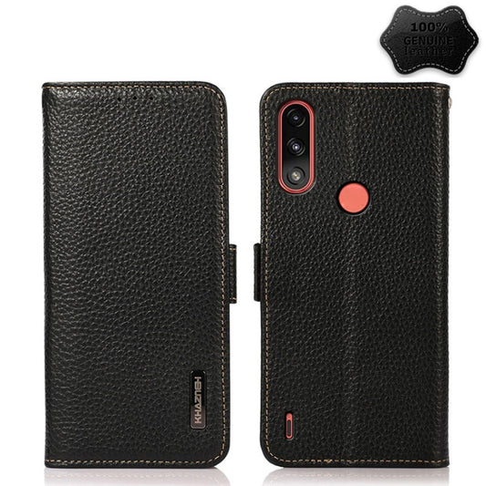 KHAZNEH Side-Magnetic Litchi Genuine Leather RFID Case