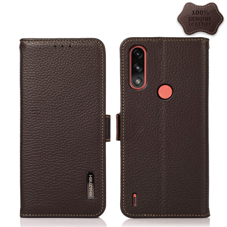 KHAZNEH Side-Magnetic Litchi Genuine Leather RFID Case