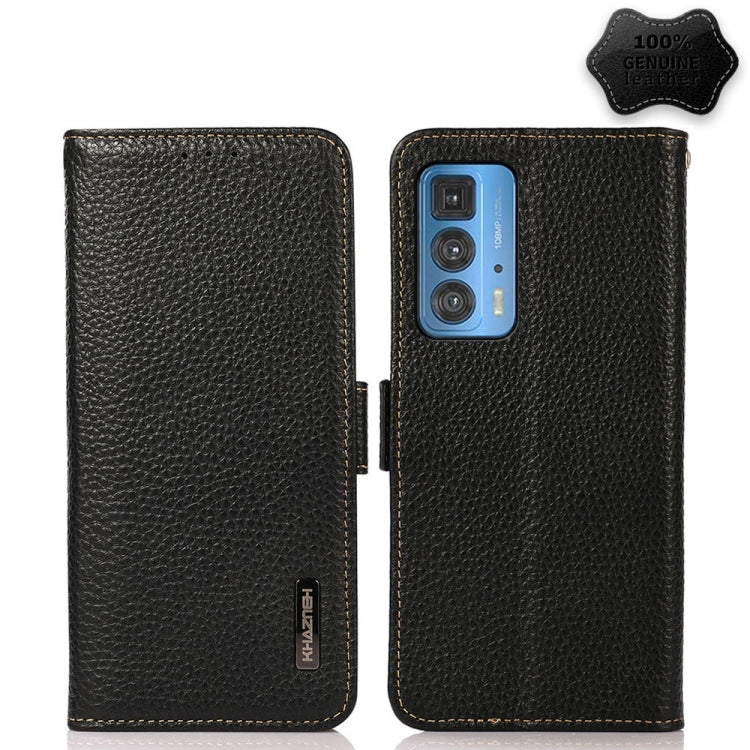 KHAZNEH Side-Magnetic Litchi Genuine Leather RFID Case