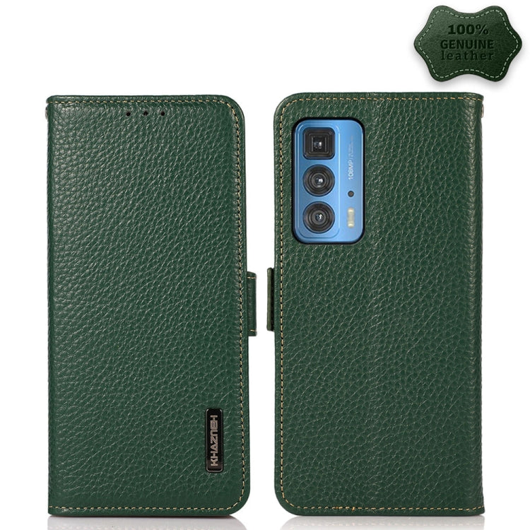 KHAZNEH Side-Magnetic Litchi Genuine Leather RFID Case