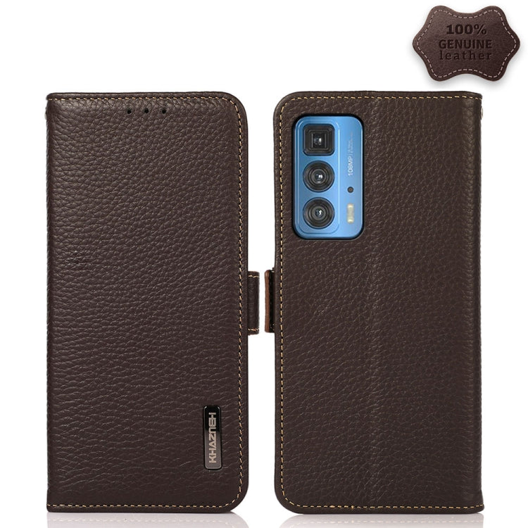 KHAZNEH Side-Magnetic Litchi Genuine Leather RFID Case