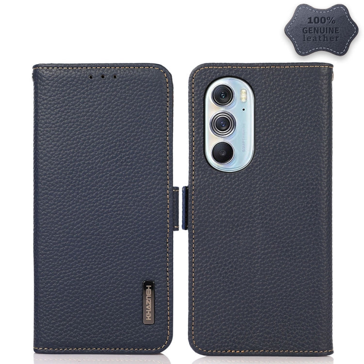KHAZNEH Side-Magnetic Litchi Genuine Leather RFID Case